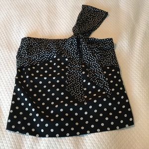 J. Crew Silk Polka Dot One-Strap Blouse